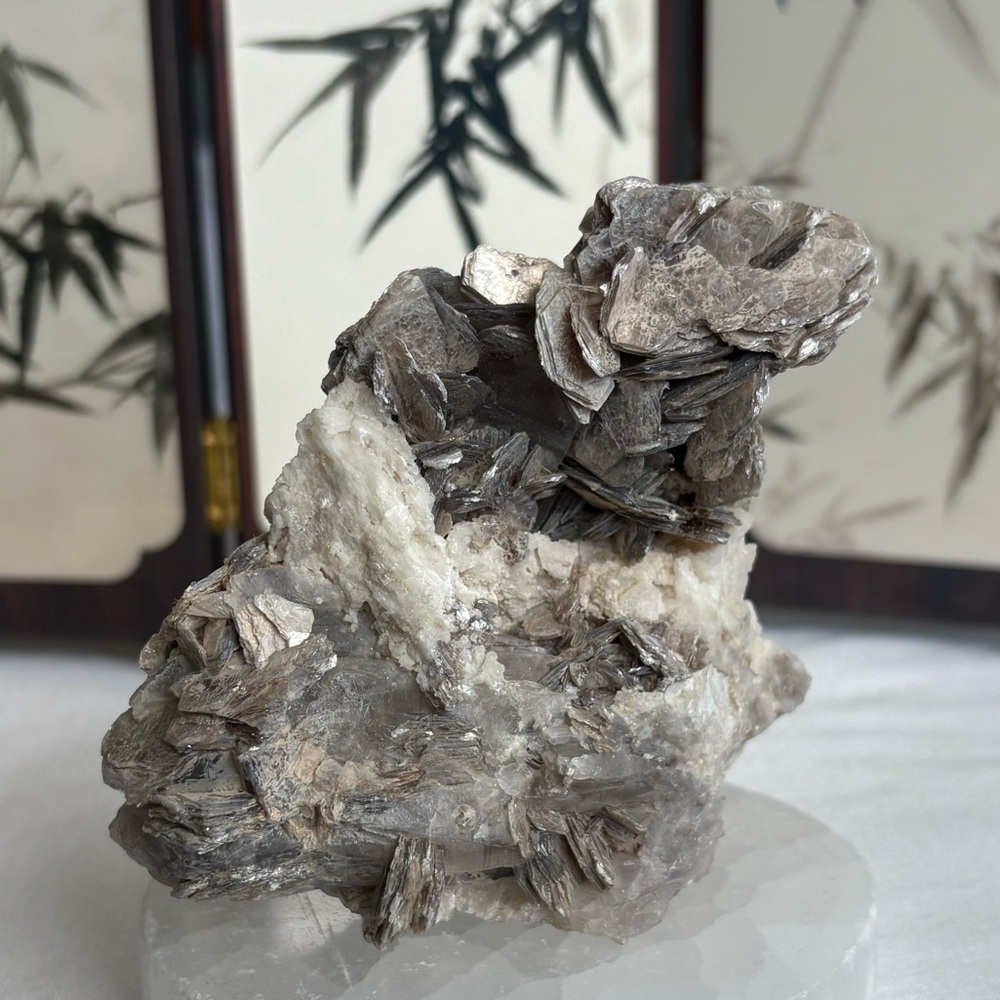 Muscovite on quartz specimen